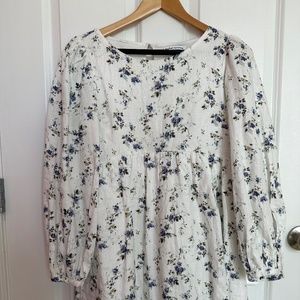 New Reformation White Linen Floral Mini Dress Never Worn Size XS